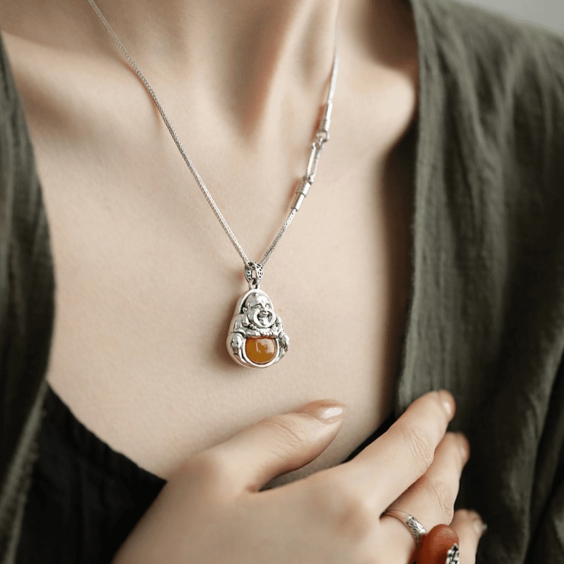 Ethnic Contemporary Fashion - Oxidized Ethnic Buddha Pendant Women Luxury