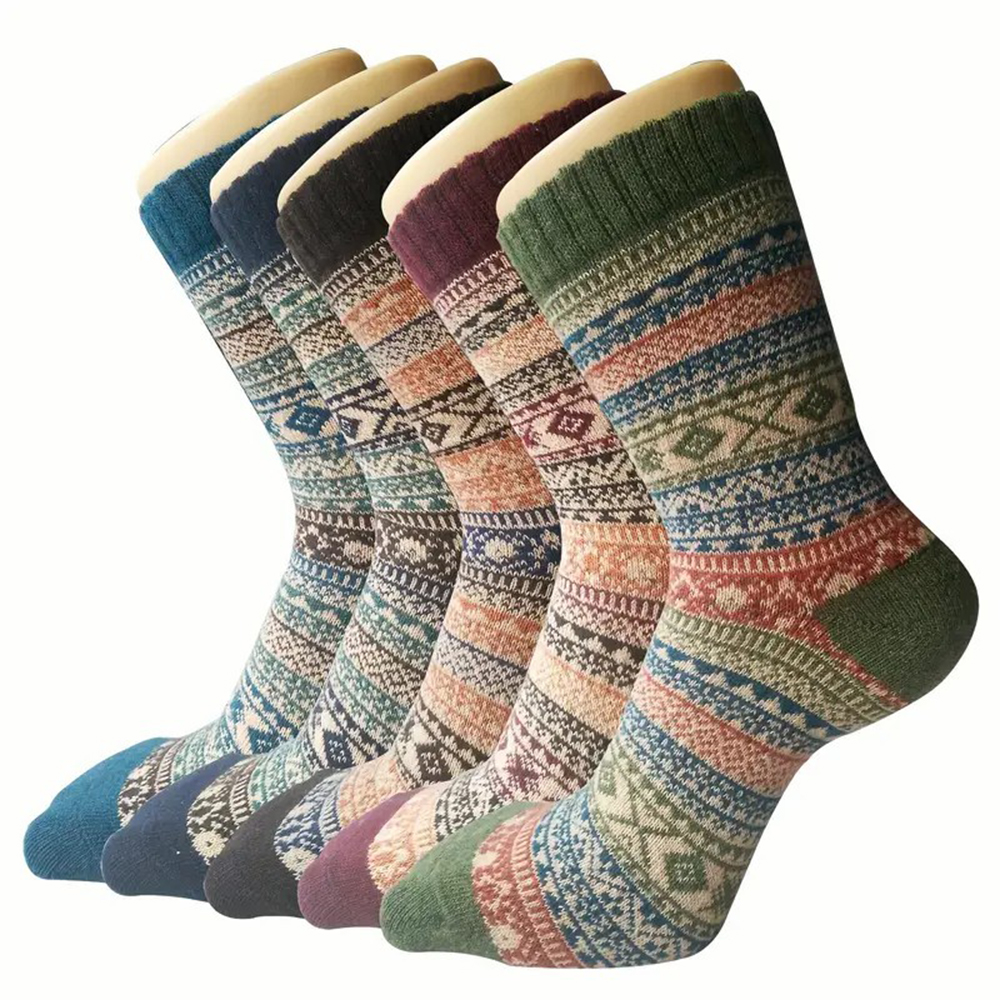 Winter Ethnic Fashion For Women - 5 Pairs Autumn Winter Thick Warm