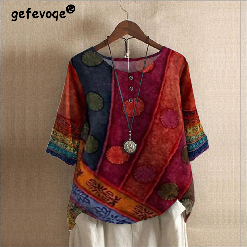 Ethnic Style Women's O-neck Di - Ethnic Fashion Clothing review and price