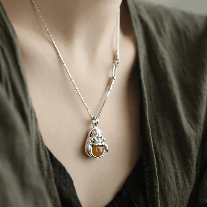 Oxidized Ethnic Buddha Pendant - Ethnic Contemporary Fashion review and price