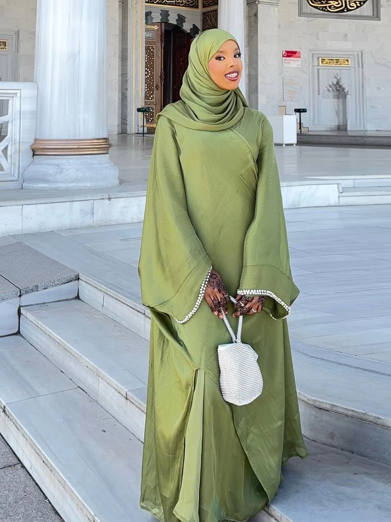 Eid Muslim Abaya Scarf Dress 1 - Jalabiya Women Arabic review and price