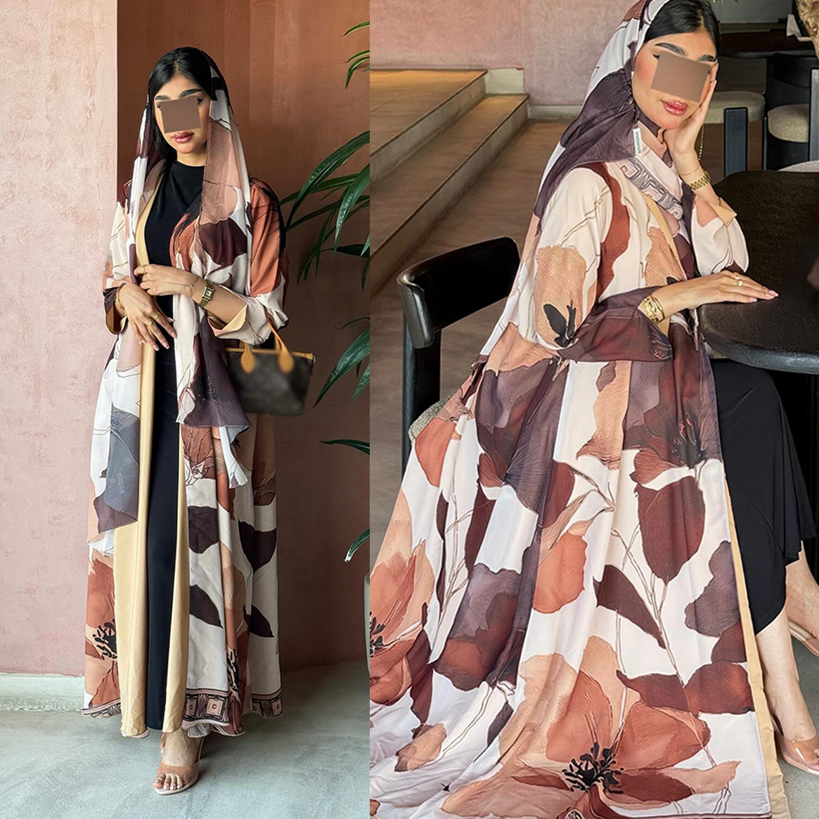 Eid Women Scarf Print Abaya Mu - Jalabiya Women Arabic review and price