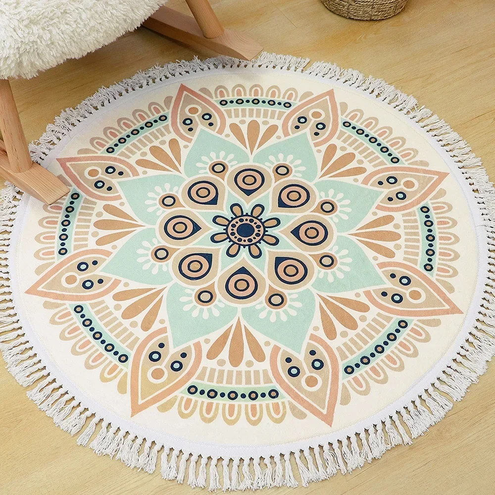 Round Rug Bedroom Tassel Carpe - Ethnic Fashion Online review and price