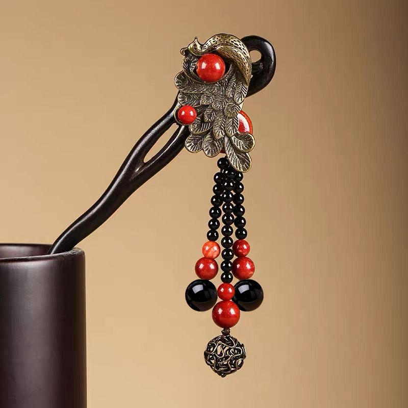Ebony Wood Hairpin Tassel Step - Ethnic Contemporary Fashion review and price