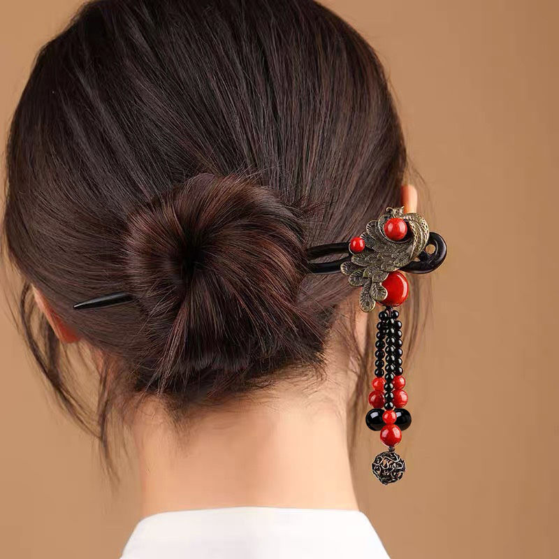 Ebony Wood Hairpin Tassel Step - Ethnic Contemporary Fashion review and price