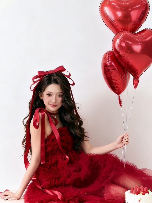 Red Tulle Skirt Artistic Birth - Ethnic Fashion Clothing review and price