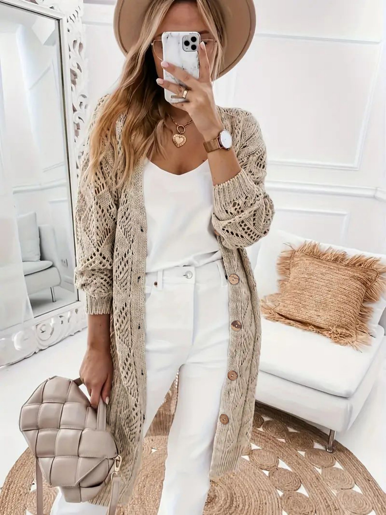 Women's Loose Fit Lace Knit Ca - Ethnic Fashion India review and price